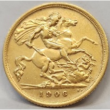 AUSTRALIA 1906 . HALF 1/2 SOVEREIGN . SYDNEY . GOLD